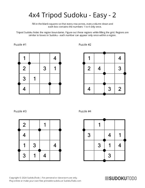4x4 Tripod Sudoku - Easy - 2