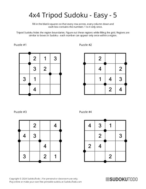 4x4 Tripod Sudoku - Easy - 5
