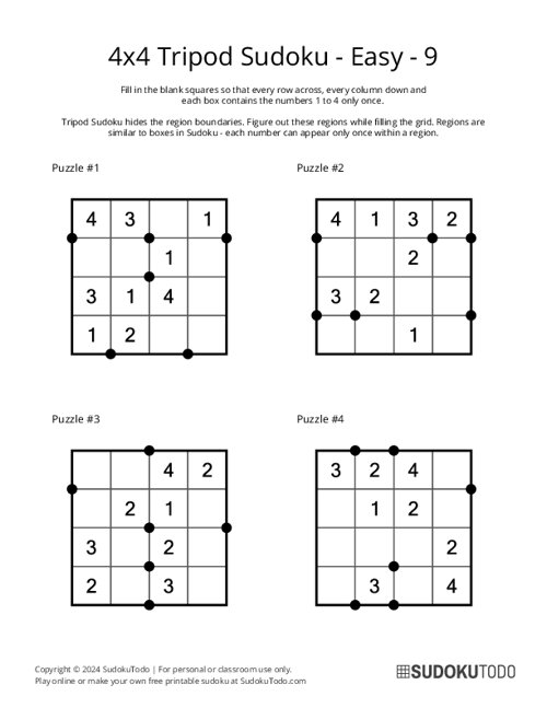 4x4 Tripod Sudoku - Easy - 9