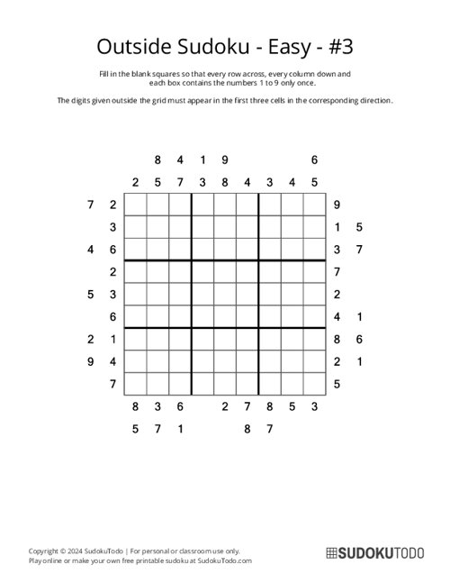 Outside Sudoku - Easy - 3