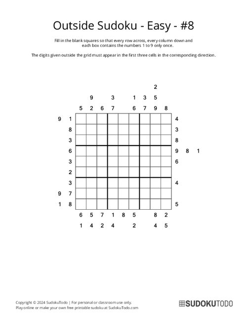 Outside Sudoku - Easy - 8