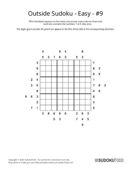 Outside Sudoku - Easy - 9