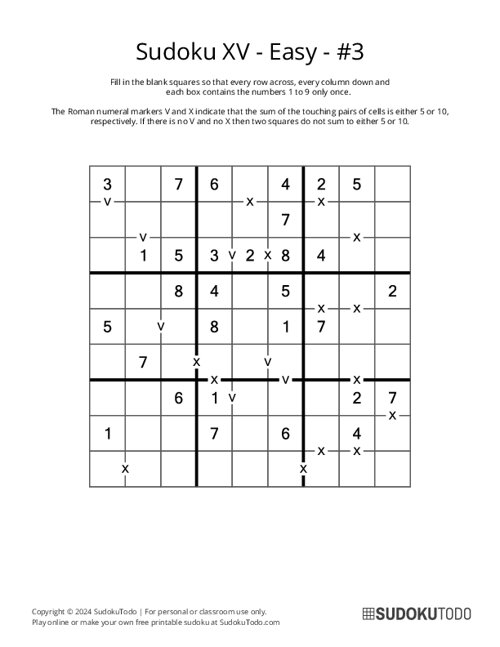 Sudoku XV - Easy - 3