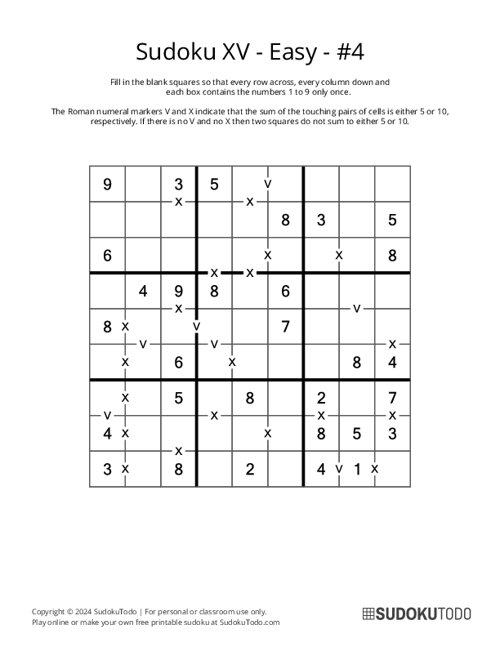 Sudoku XV - Easy - 4