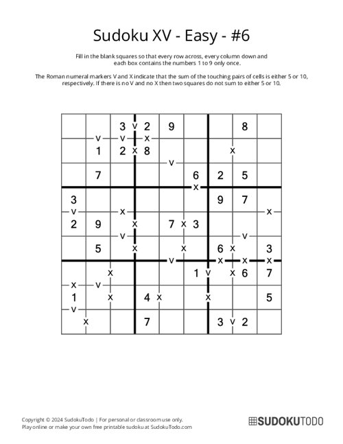 Sudoku XV - Easy - 6