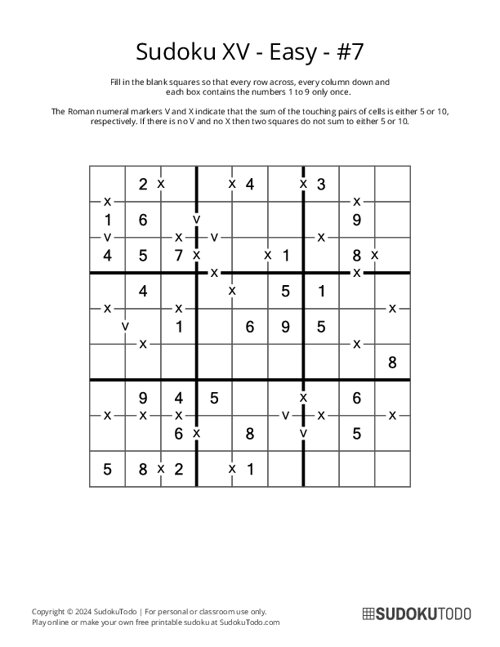 Sudoku XV - Easy - 7