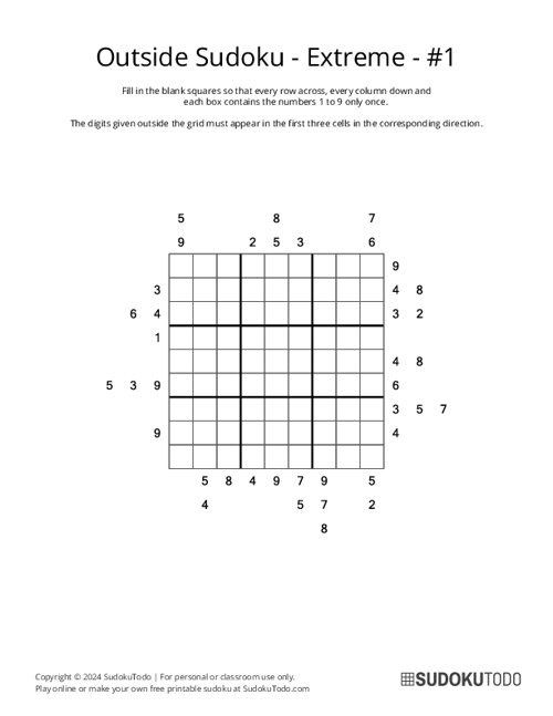 Outside Sudoku - Extreme - 1