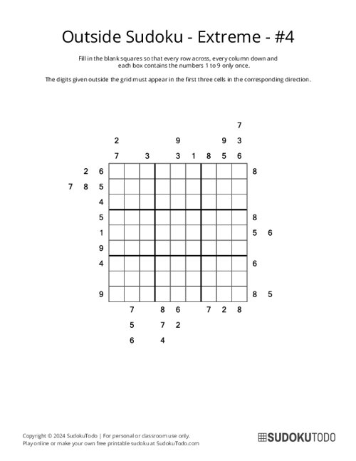 Outside Sudoku - Extreme - 4