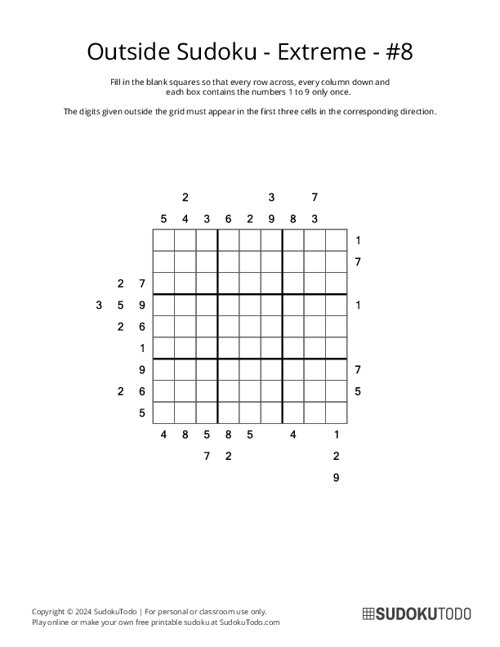 Outside Sudoku - Extreme - 8