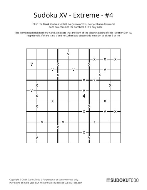 Sudoku XV - Extreme - 4