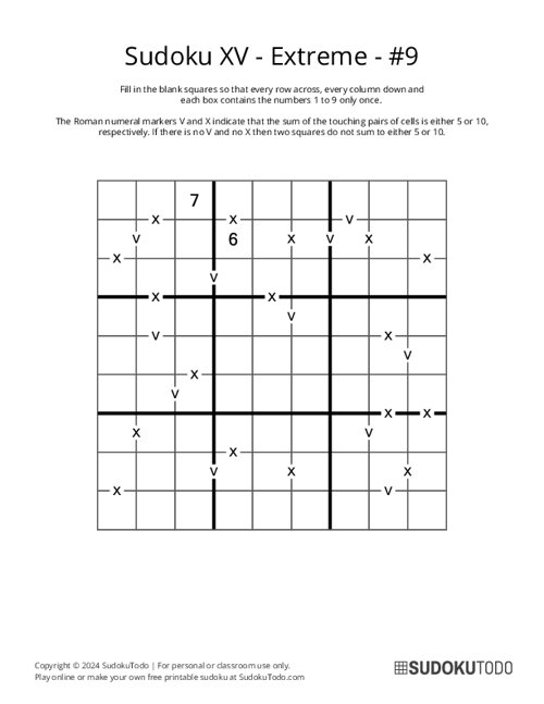 Sudoku XV - Extreme - 9