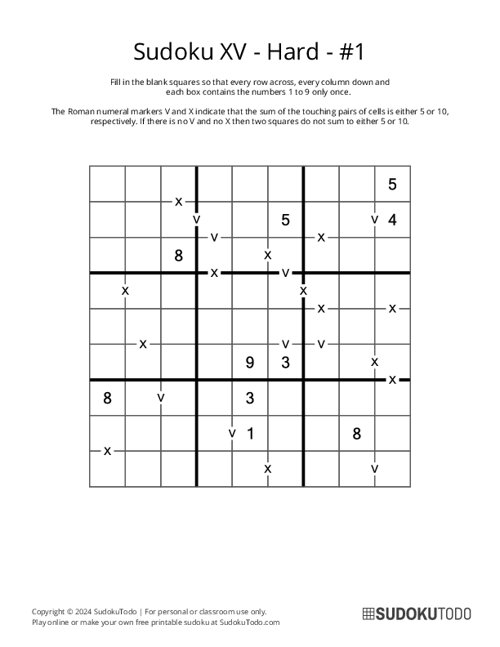 Sudoku XV - Hard - 1