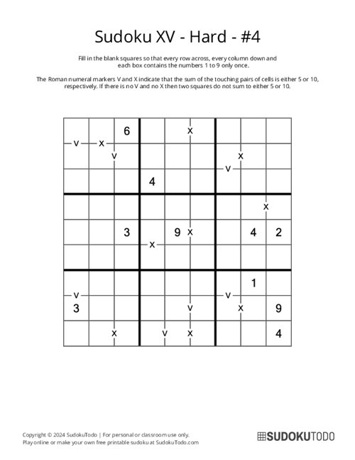 Sudoku XV - Hard - 4