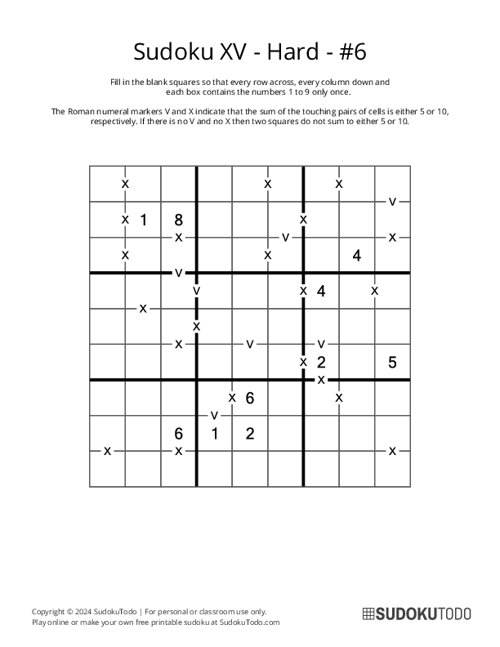 Sudoku XV - Hard - 6