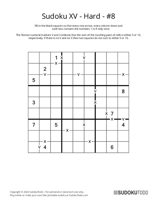 Sudoku XV - Hard - 8