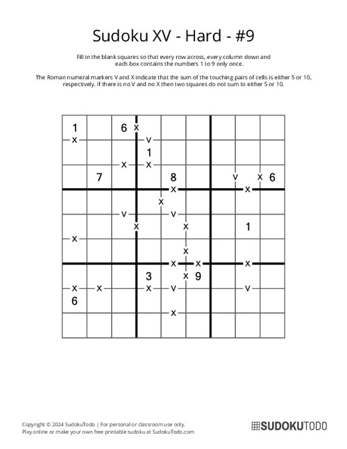 Sudoku XV - Hard - 9