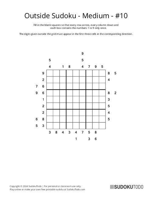 Outside Sudoku - Medium - 10