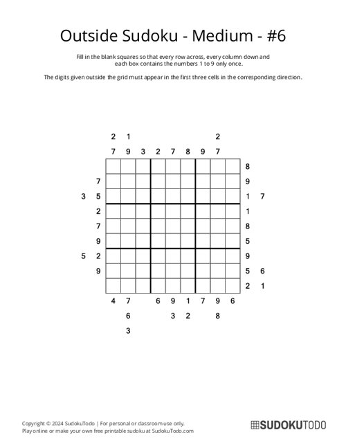 Outside Sudoku - Medium - 6