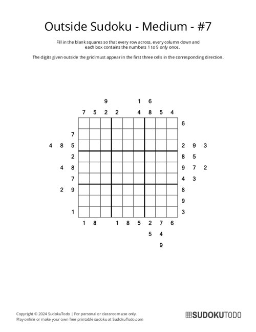 Outside Sudoku - Medium - 7