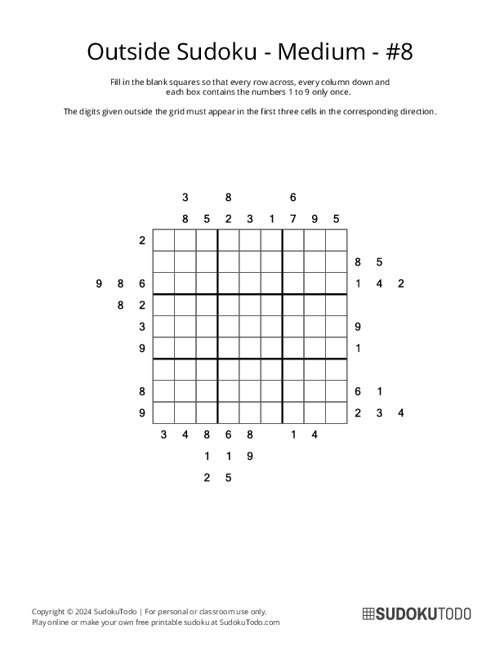 Outside Sudoku - Medium - 8