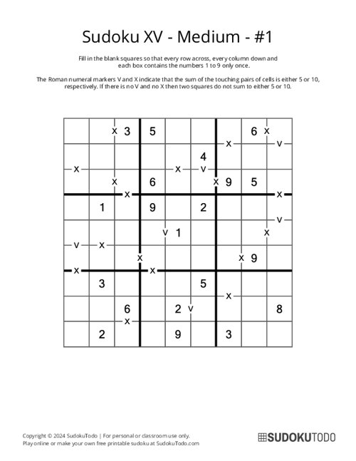 Sudoku XV - Medium - 1