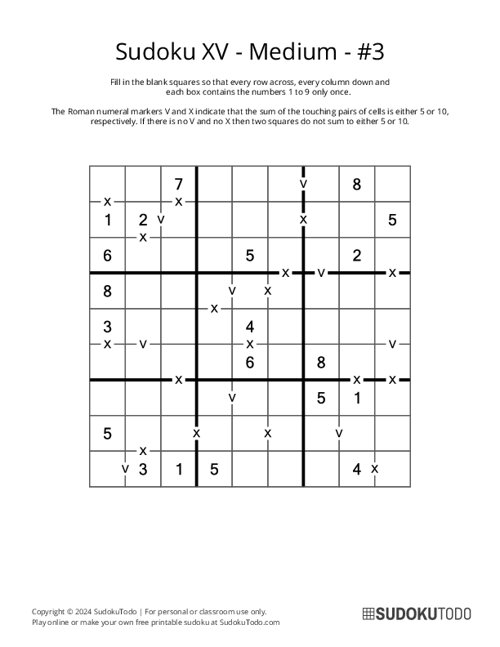 Sudoku XV - Medium - 3