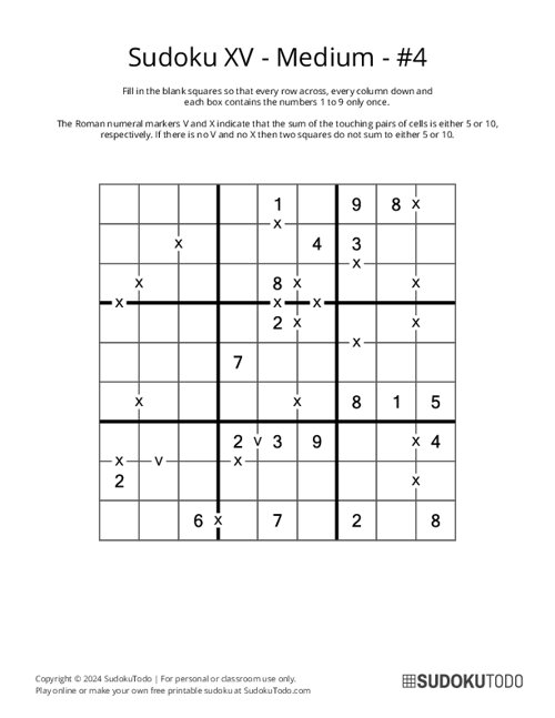 Sudoku XV - Medium - 4