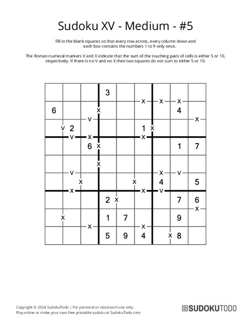 Sudoku XV - Medium - 5