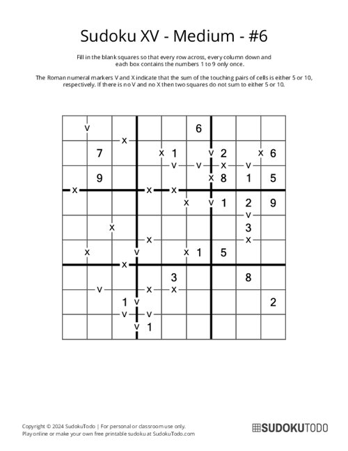 Sudoku XV - Medium - 6