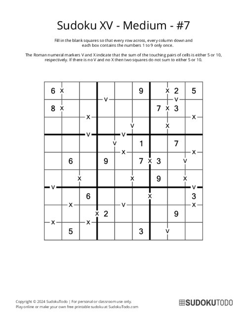 Sudoku XV - Medium - 7