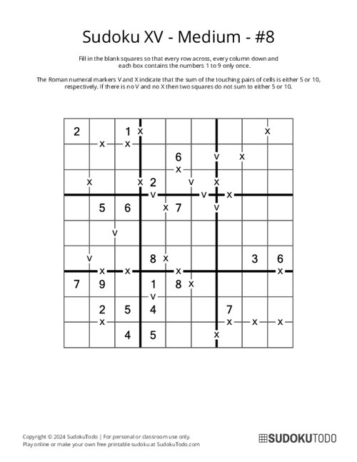 Sudoku XV - Medium - 8