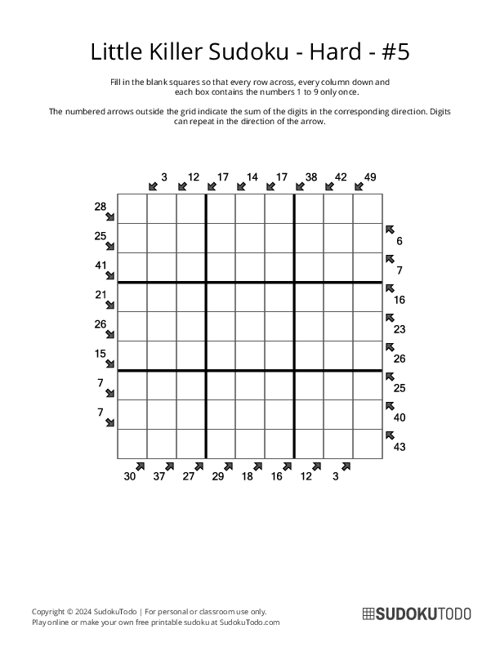 Little Killer Sudoku - Hard - 5