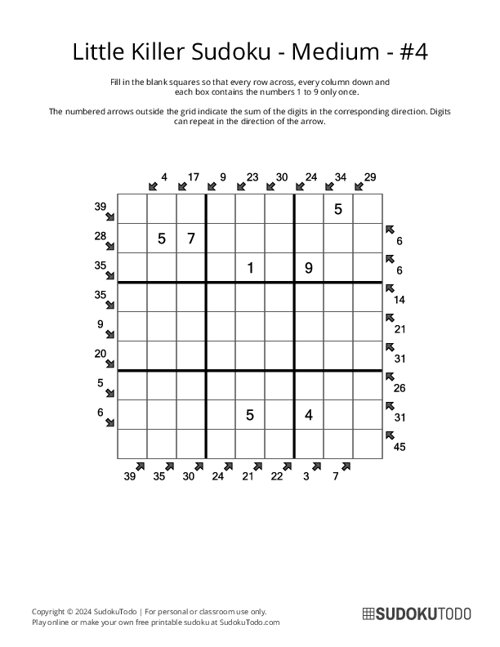 Little Killer Sudoku - Medium - 4