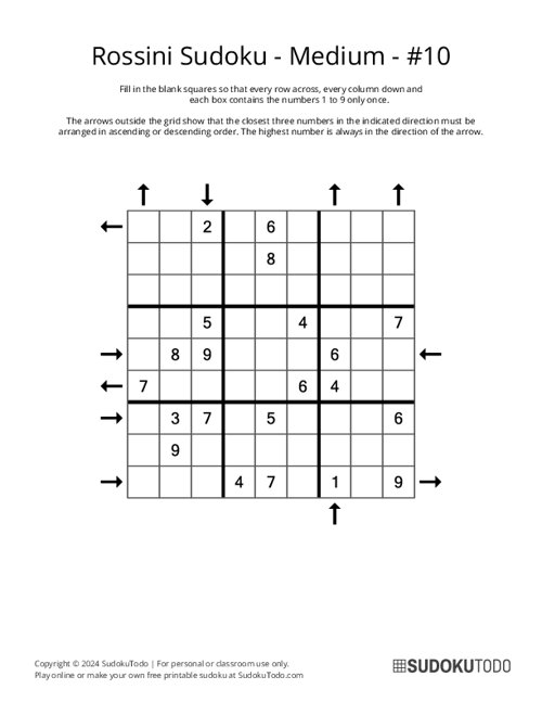 Rossini Sudoku - Medium - 10