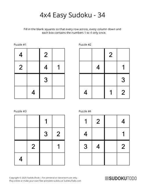 4x4 Sudoku - Easy - 34