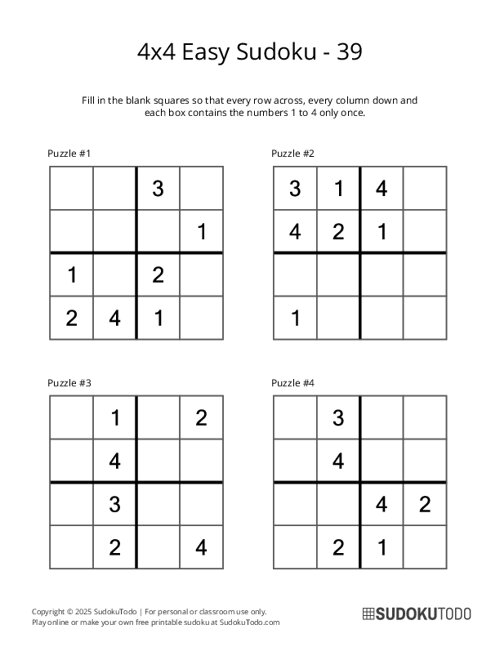 4x4 Sudoku - Easy - 39