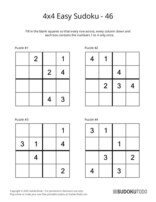 4x4 Sudoku - Easy - 46