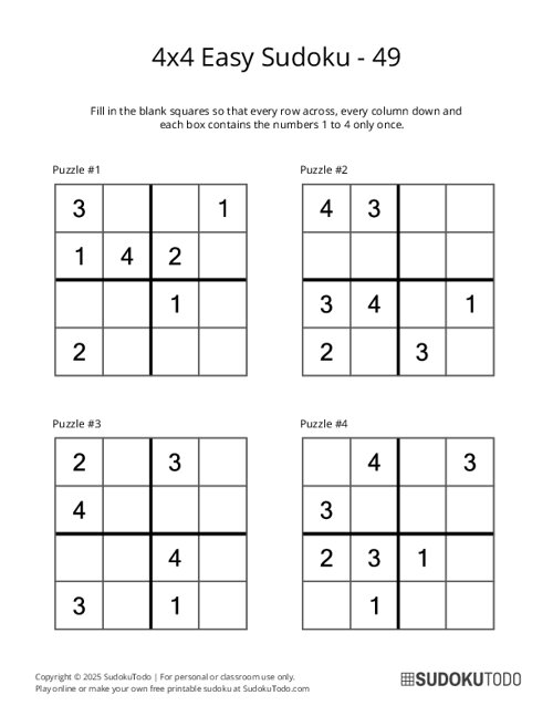 4x4 Sudoku - Easy - 49