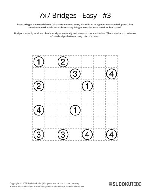 7x7 Bridges - Easy - 3