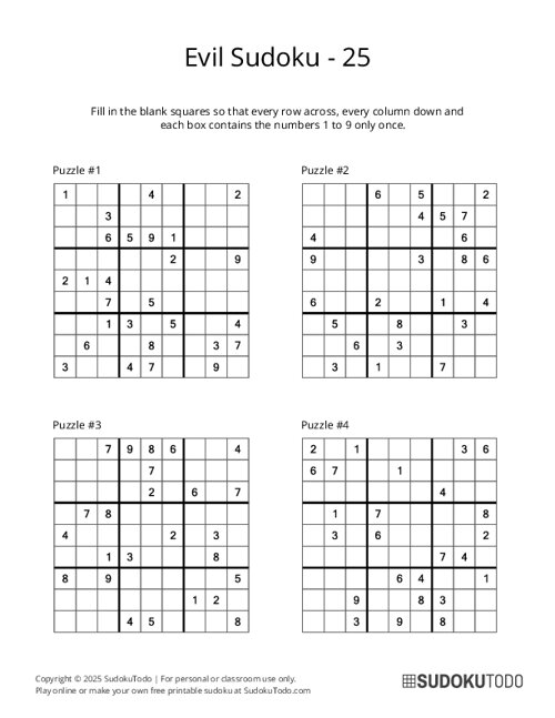 9x9 Sudoku - Evil - 25