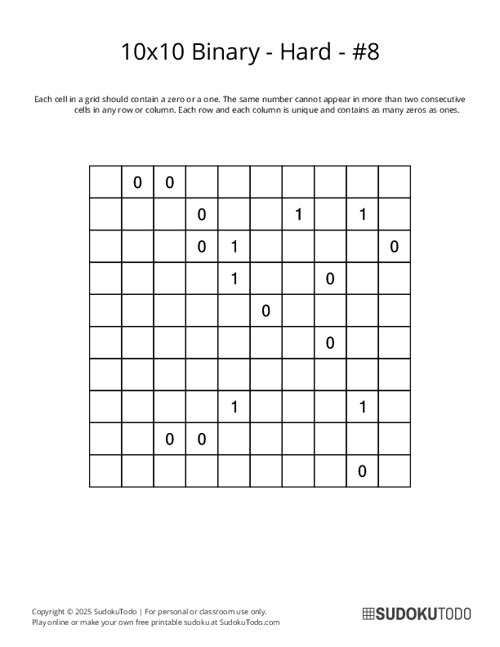 10x10 Binary - Hard - 8