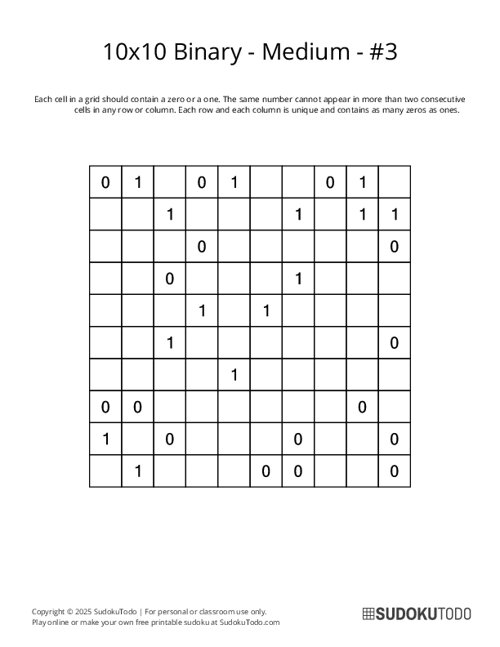 10x10 Binary - Medium - 3