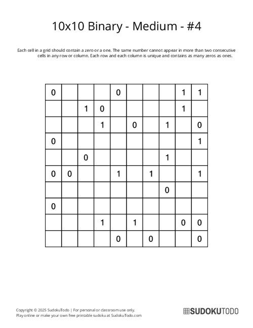 10x10 Binary - Medium - 4