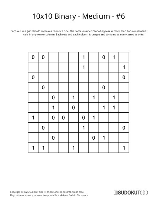 10x10 Binary - Medium - 6