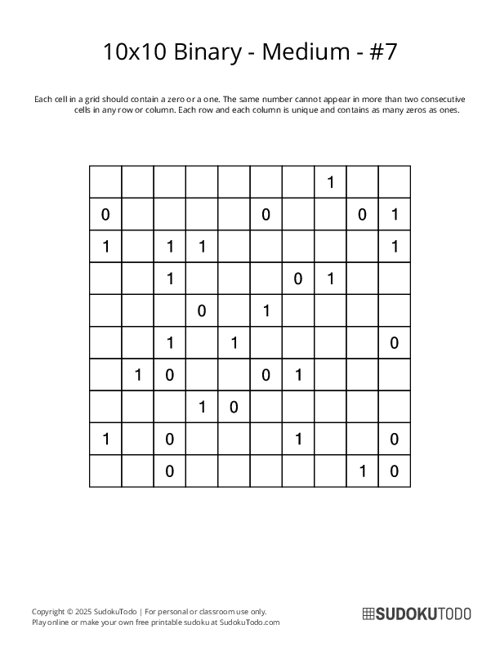 10x10 Binary - Medium - 7