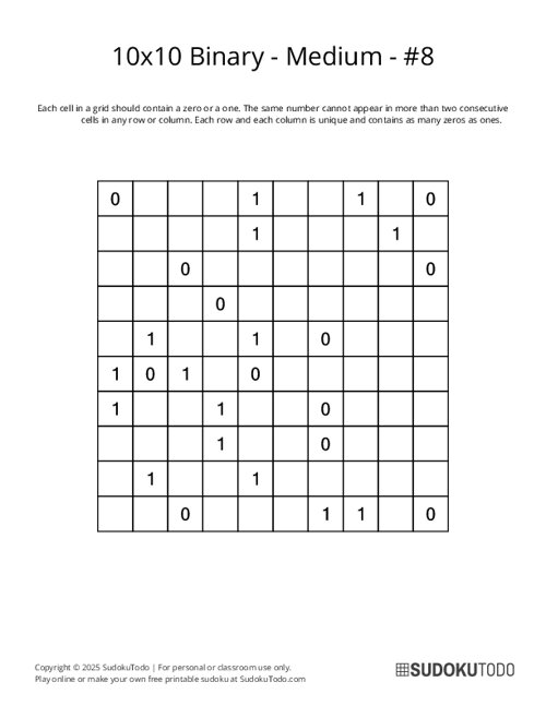 10x10 Binary - Medium - 8