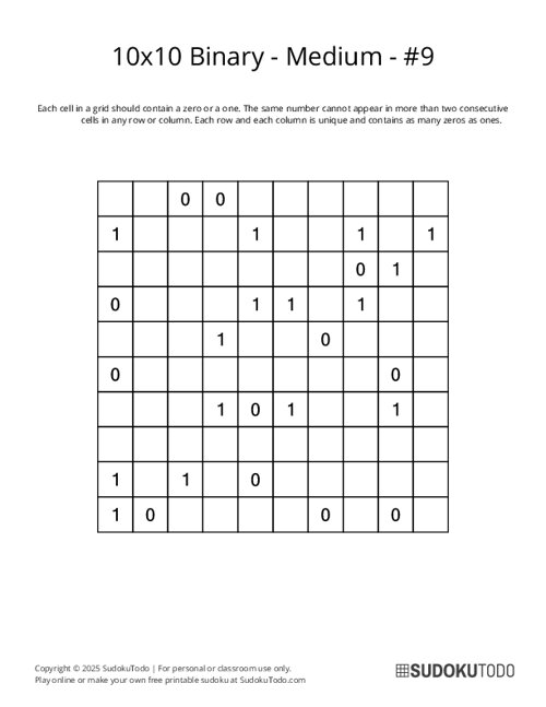 10x10 Binary - Medium - 9