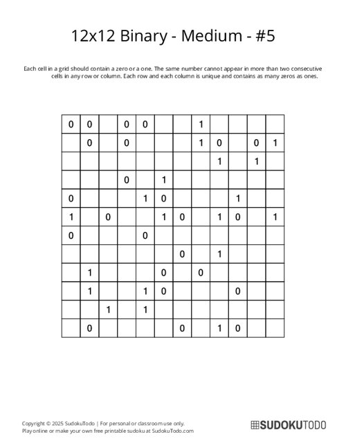 12x12 Binary - Medium - 5