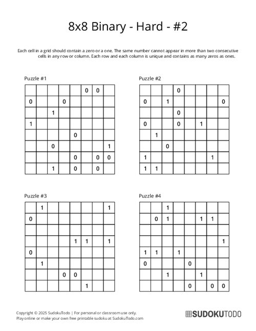 8x8 Binary - Hard - 2