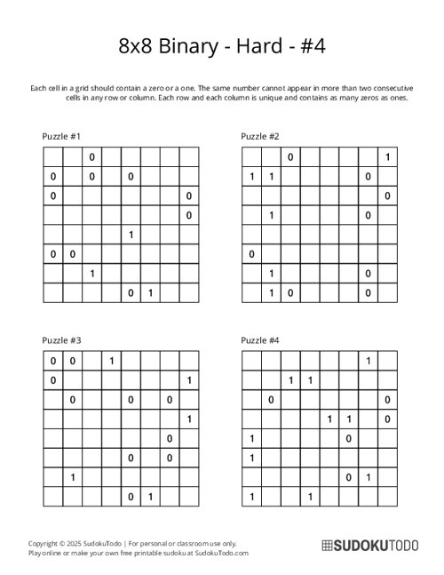8x8 Binary - Hard - 4